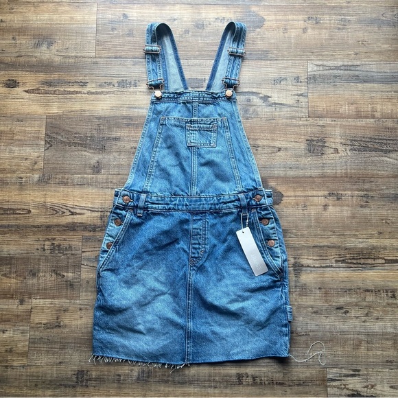Esprit Womens 100% Cotton Denim Skirt Overalls Size Large NWT - Picture 1 of 8